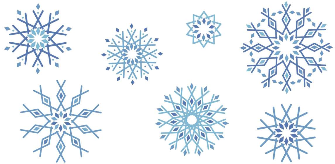 Snowflakes Free Png Image - Geometric Snowflakes (1200x580), Png Download