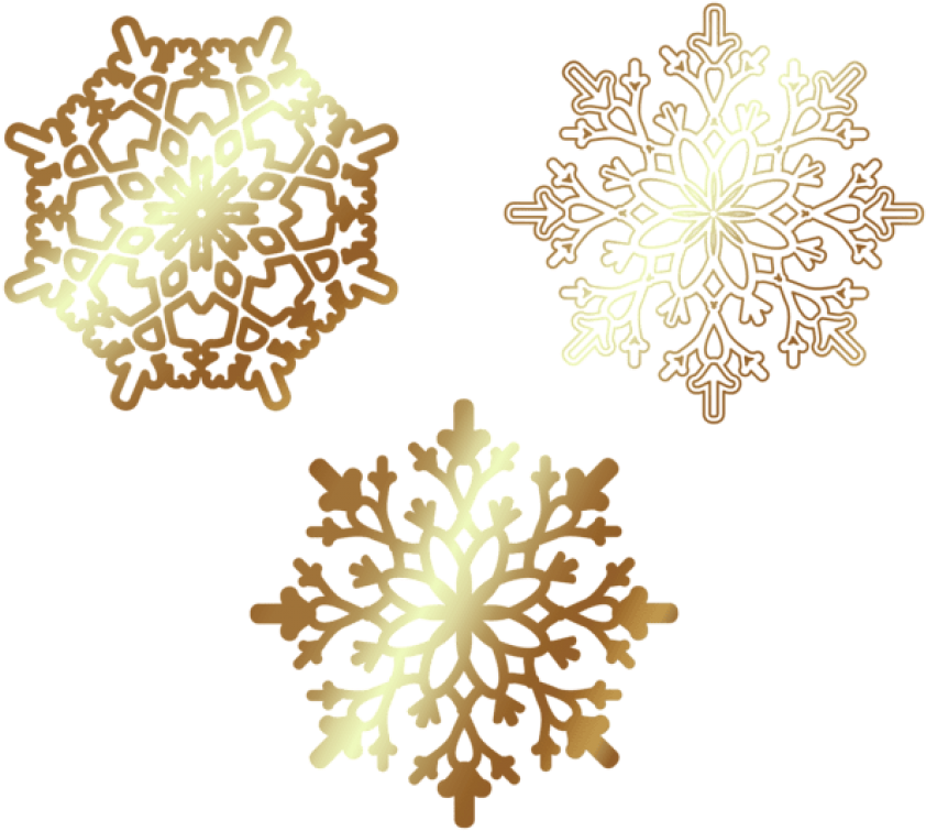 Free Png Golden Snowflakes Png - Gold Snowflakes Transparent Png (850x763), Png Download