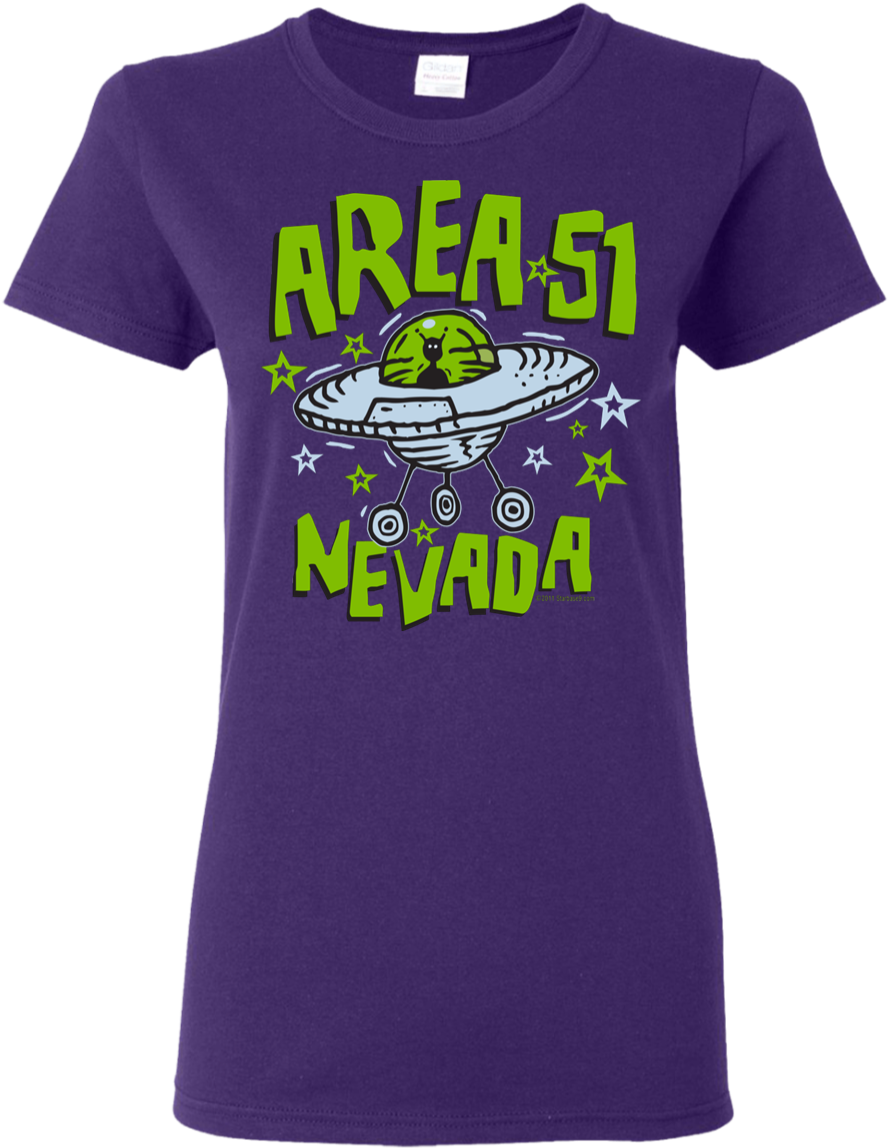 Area 51 Flying Saucer Alien Ladies Ufo T-shirt - Shirt (1155x1155), Png Download