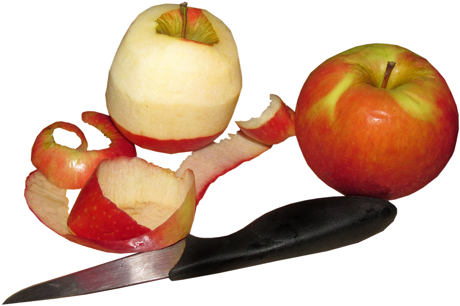 Apples, Fruit, Peeling, Food, Organic - Mcintosh (960x632), Png Download