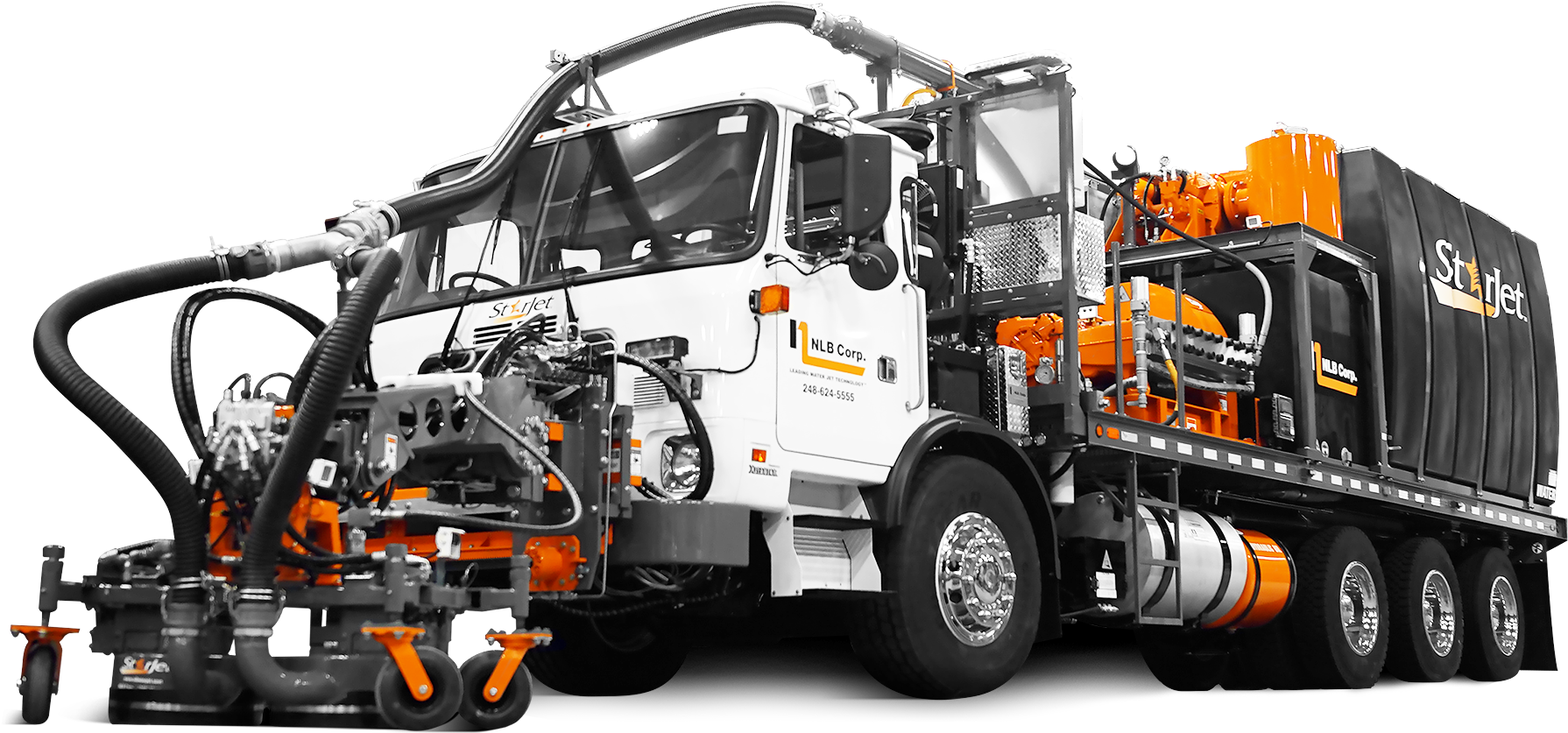 Self Contained System For Big Jobs - Trailer Truck (2000x1116), Png Download