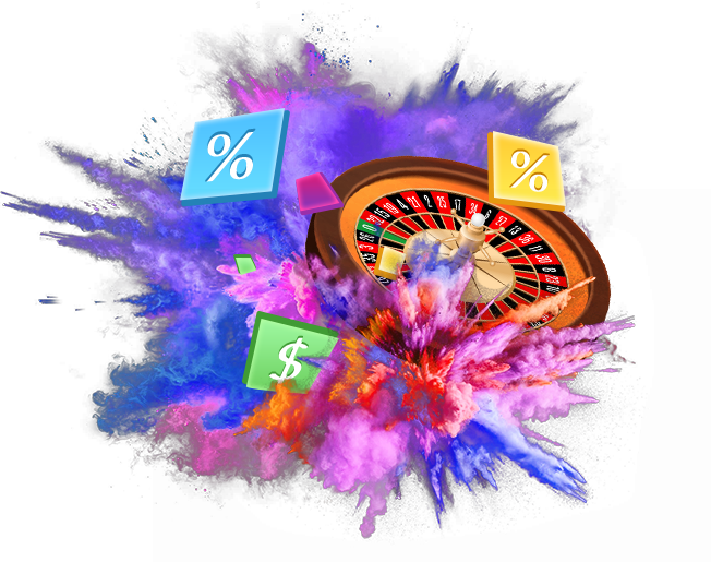 Colorful Explosion Of Roulette Wheel With Percentages - Graphic Design (652x515), Png Download
