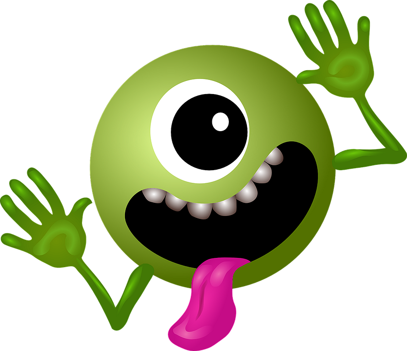 Alien, Green, Smiley, Monster, Cartoon, Character, - Galaxy Don T Panic (834x720), Png Download