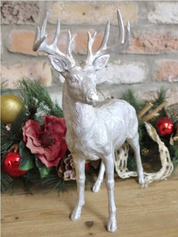 Stunning Silver Stag Deer Reindeer Antlers Ornament - Elk (1152x768), Png Download