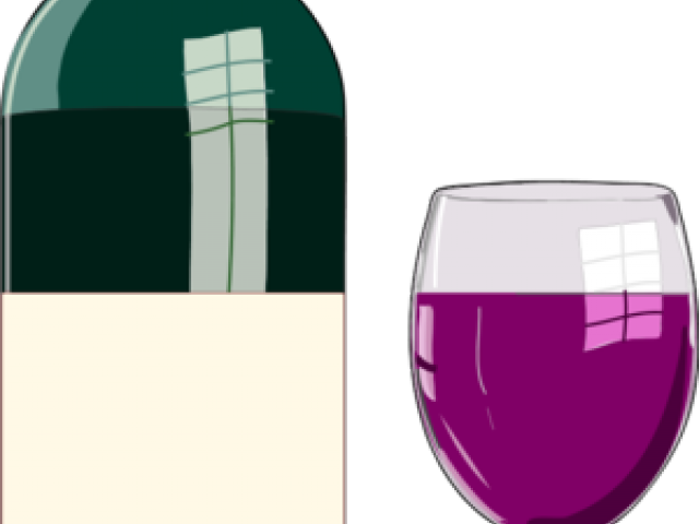 Liquor Clipart Wine Bottle Glass - Glass Of Purple Drink (640x480), Png Download