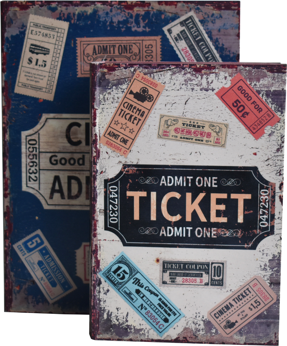 Admit One Ticket Decoration Book Set (2048x1365), Png Download
