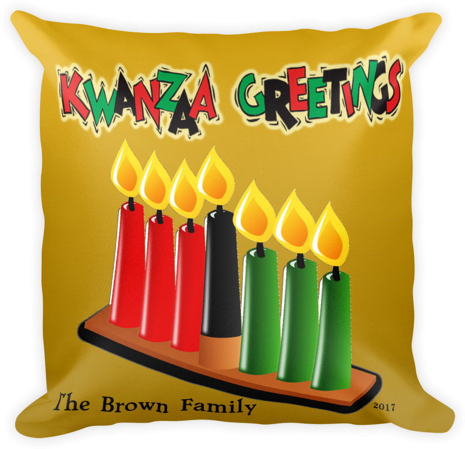 Kwanzaa Greetings Kwanzaa Pillow - Cushion (1000x1000), Png Download