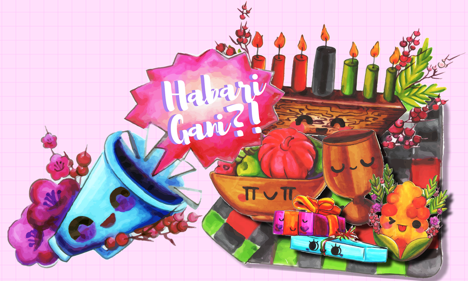 4 Big Facts About Kwanzaa Kawaii Kwanzaa Info Book - Decoration (1500x900), Png Download
