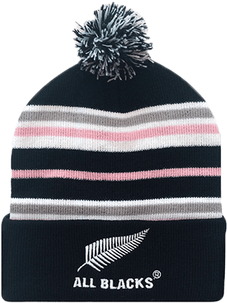 All Blacks Tri Stripe Pom Pom Beanie - Beanie (600x600), Png Download