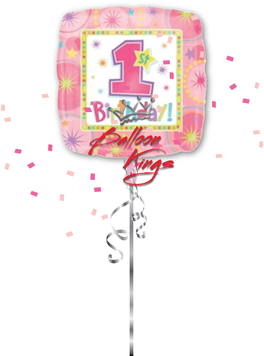 1st Birthday Girl Square - Illustration (1068x1280), Png Download