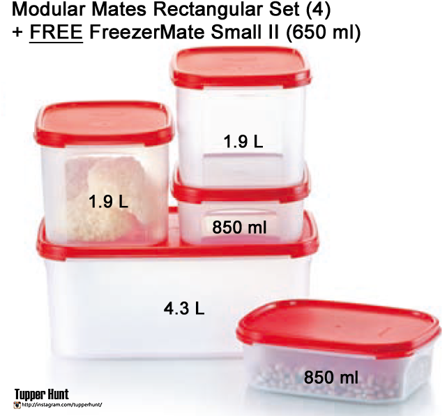 *in Stock* Tupperware® Modular Mates Rectangular Set, - Mm Rectangular Set Tupperware (640x640), Png Download