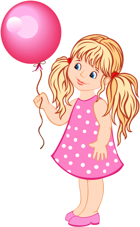 Digi Stamps - Girl With A Balloon Clipart (492x800), Png Download