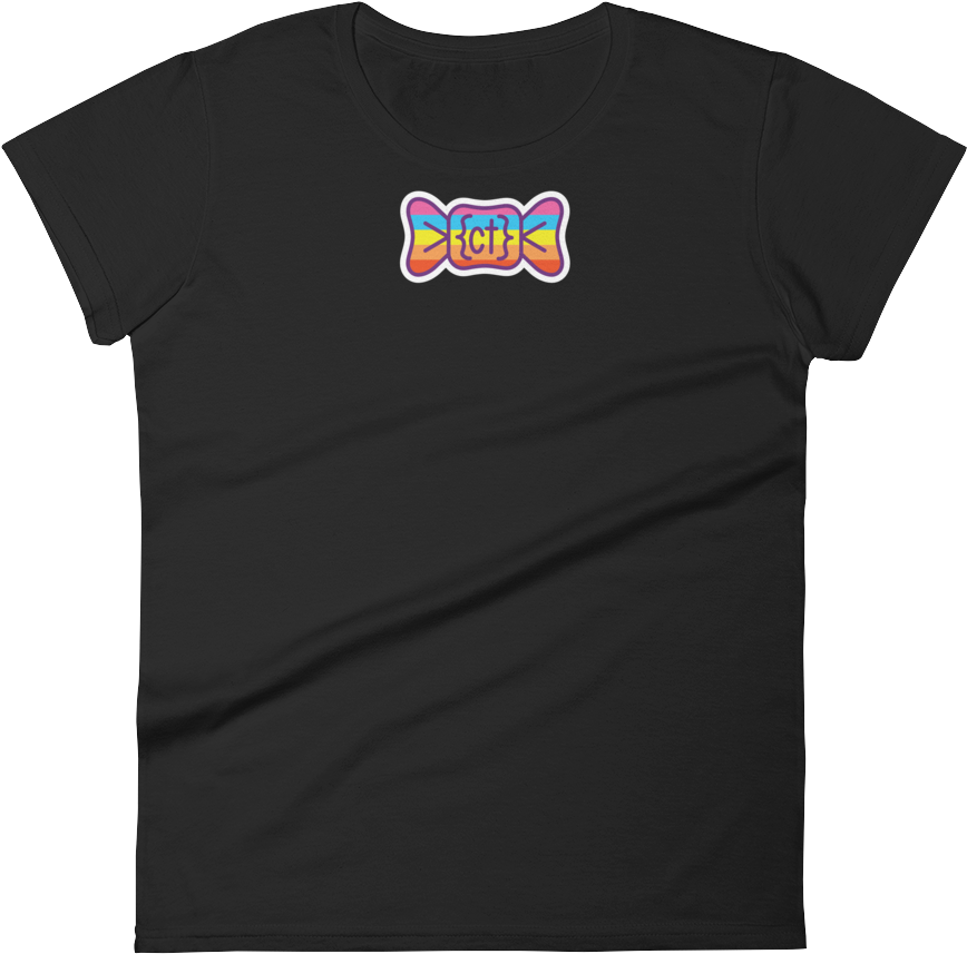 Women's Black - Bow Tie - T-shirt (1000x1000), Png Download