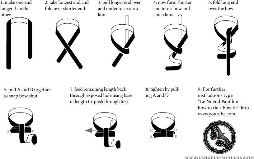 How To Tie A Bow Tie - Make A Bow Tie Out (842x543), Png Download