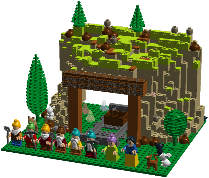Seven Dwarfs Mine - Log Cabin (1419x900), Png Download