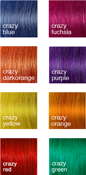 Crazy Colored Strands - Wig (582x574), Png Download