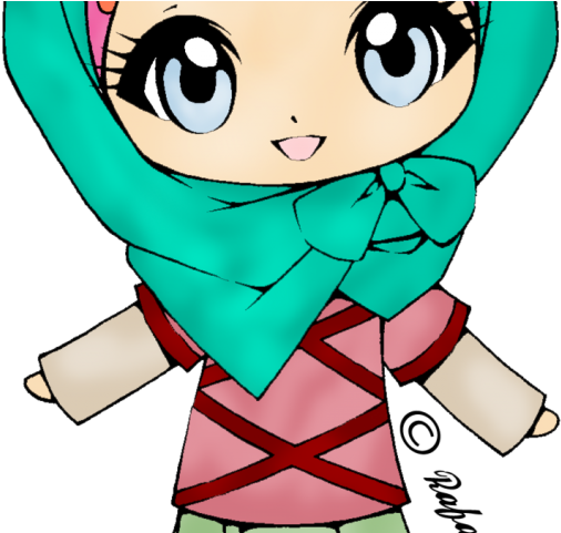 Hijab Cliparts - Cute Cartoon Muslimah Girl (640x480), Png Download