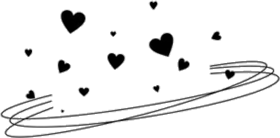 Heart Hearts Crown Heartcrown Swirls Black Blackcrown - Line Art (1024x1024), Png Download