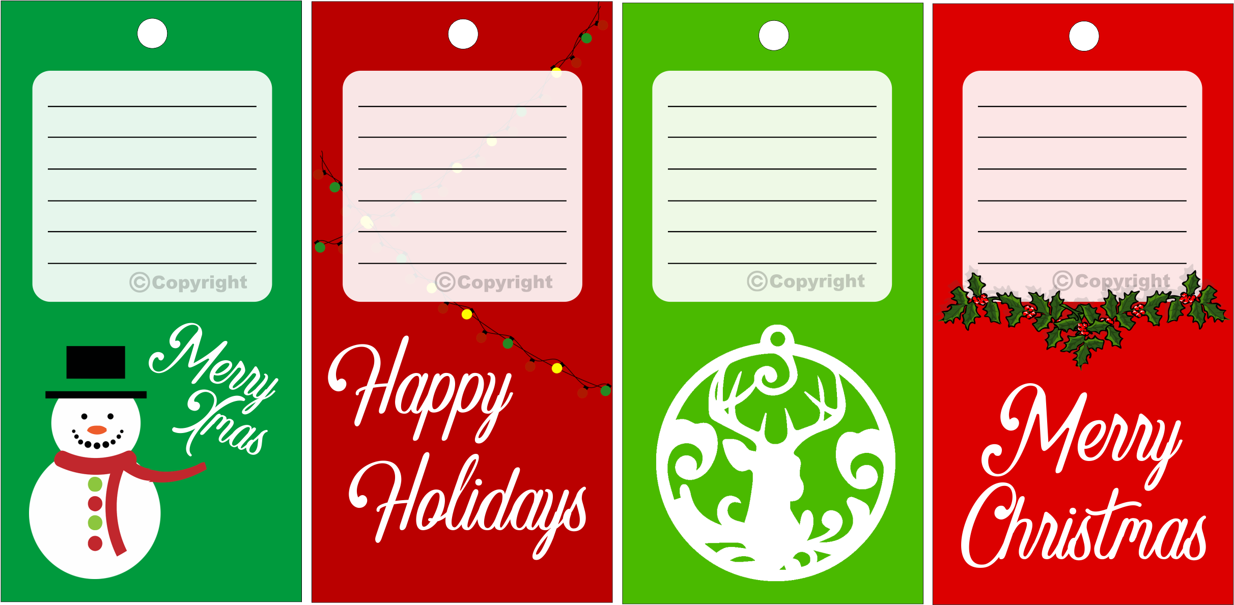 Christmas Gift Tag Set - Colorfulness (2423x1265), Png Download