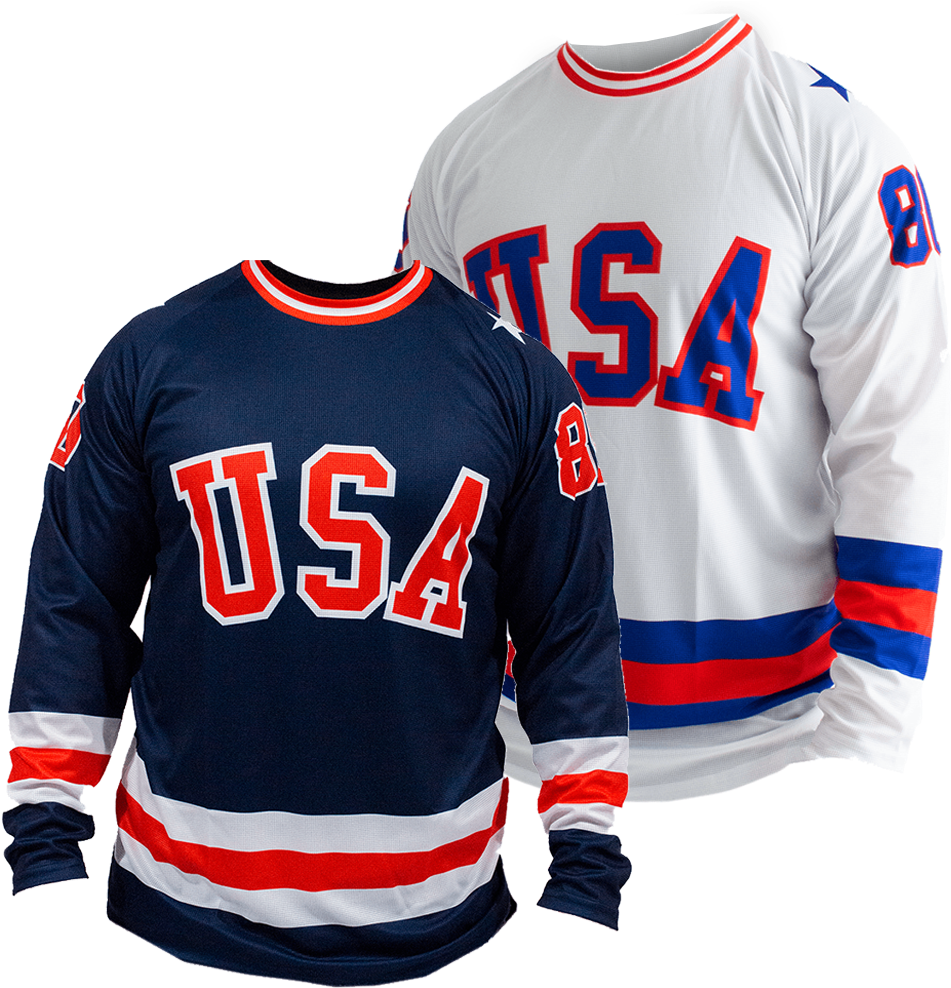 American Hockey Player Long Sleeve T-shirt Winter Sports - Sports Jersey (1000x1000), Png Download