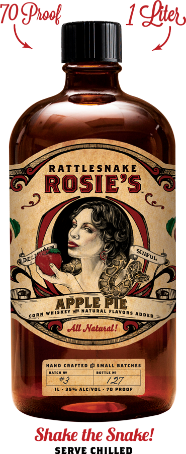 370 X 904 0 - Rattlesnake Rosie's Apple Pie Whiskey (370x904), Png Download
