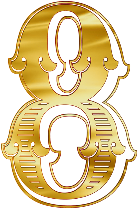 Number 8 Guilded - Lucky Symbols (800x1131), Png Download