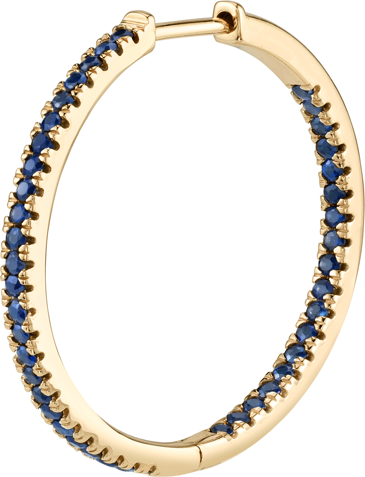 Large Blue Sapphire Inside Out Hoop Earring - Bangle (1800x1800), Png Download