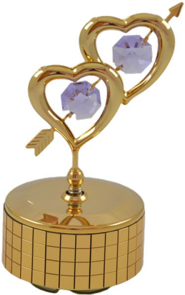 Golden Hearts With Arrow - Heart (600x600), Png Download