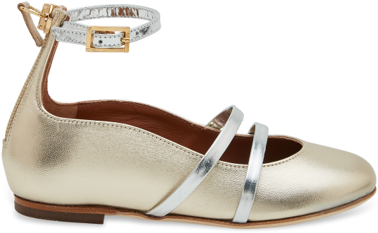 Gold Robyn Ballet Flats - Sandal (600x800), Png Download