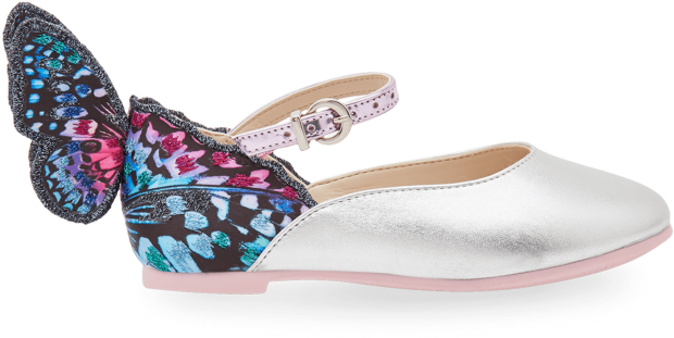 Silver Chiara Butterfly Mini Ballet Flats - Basic Pump (700x700), Png Download