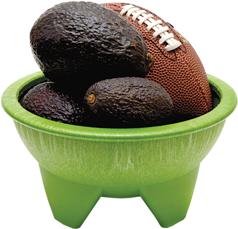 Superbowl-avocados Web - Avocado Football (673x468), Png Download
