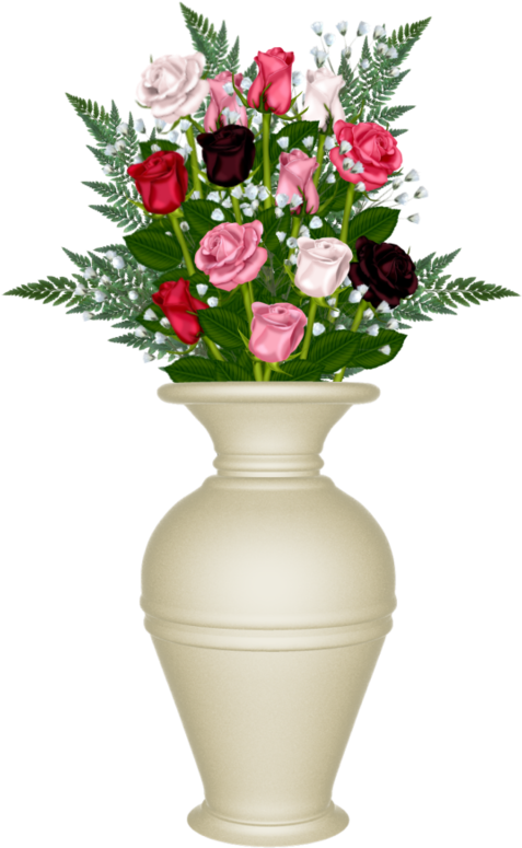 Flowers - Vase (533x800), Png Download