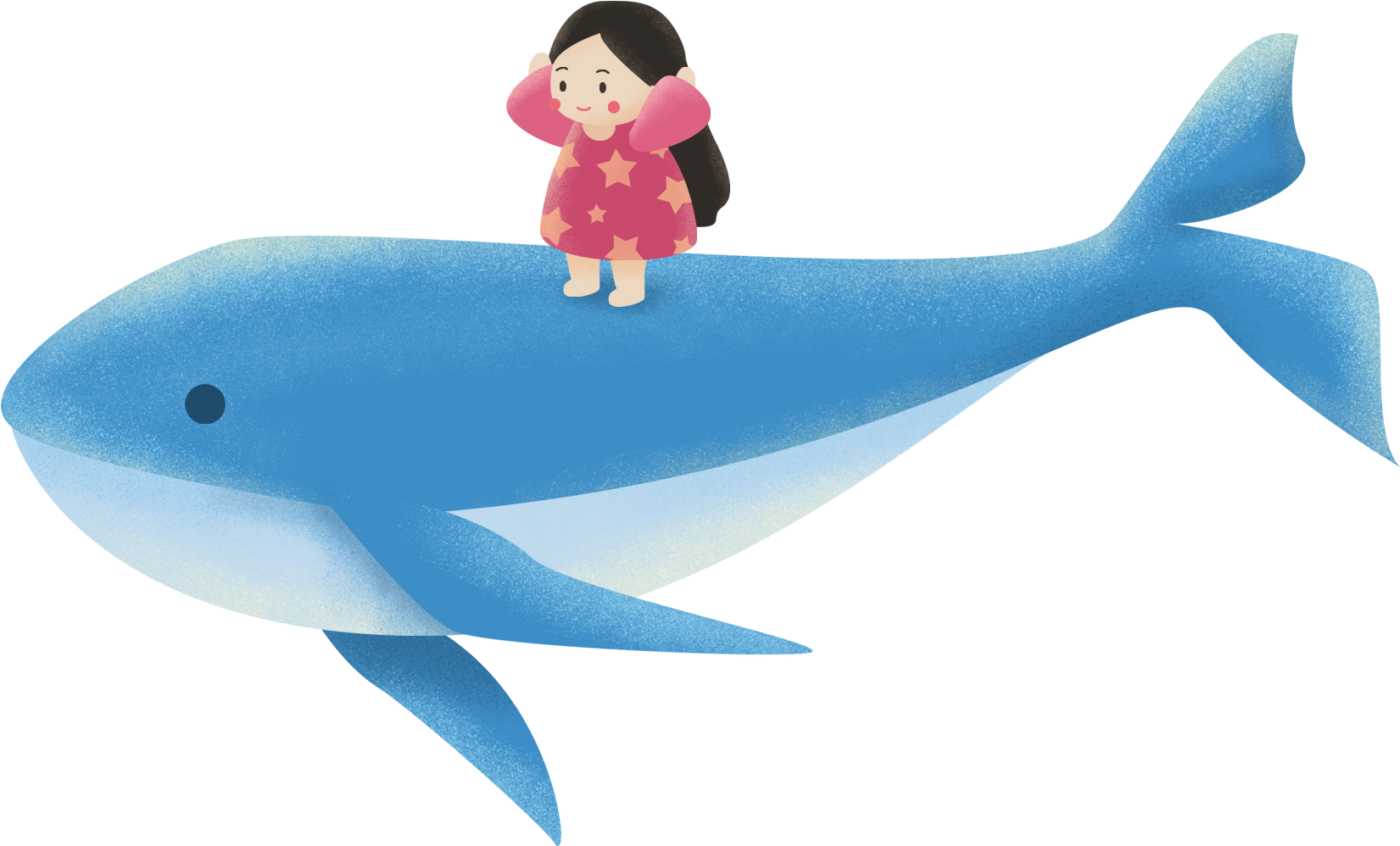 Blue Whale Play Little Girl Png And Psd - Inflatable (2000x2000), Png Download