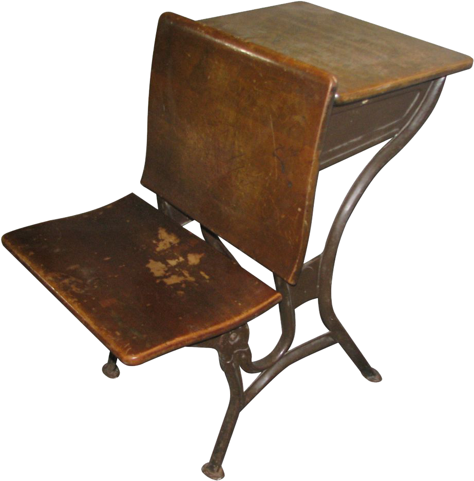 20th Century Student Bench School Desk - Chair (936x936), Png Download