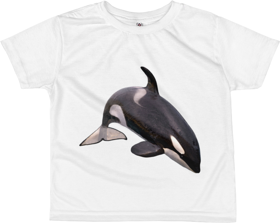 Killer Whale Print All Over Kids Sublimation T Shirt - Killer Whale White Background (1000x1000), Png Download