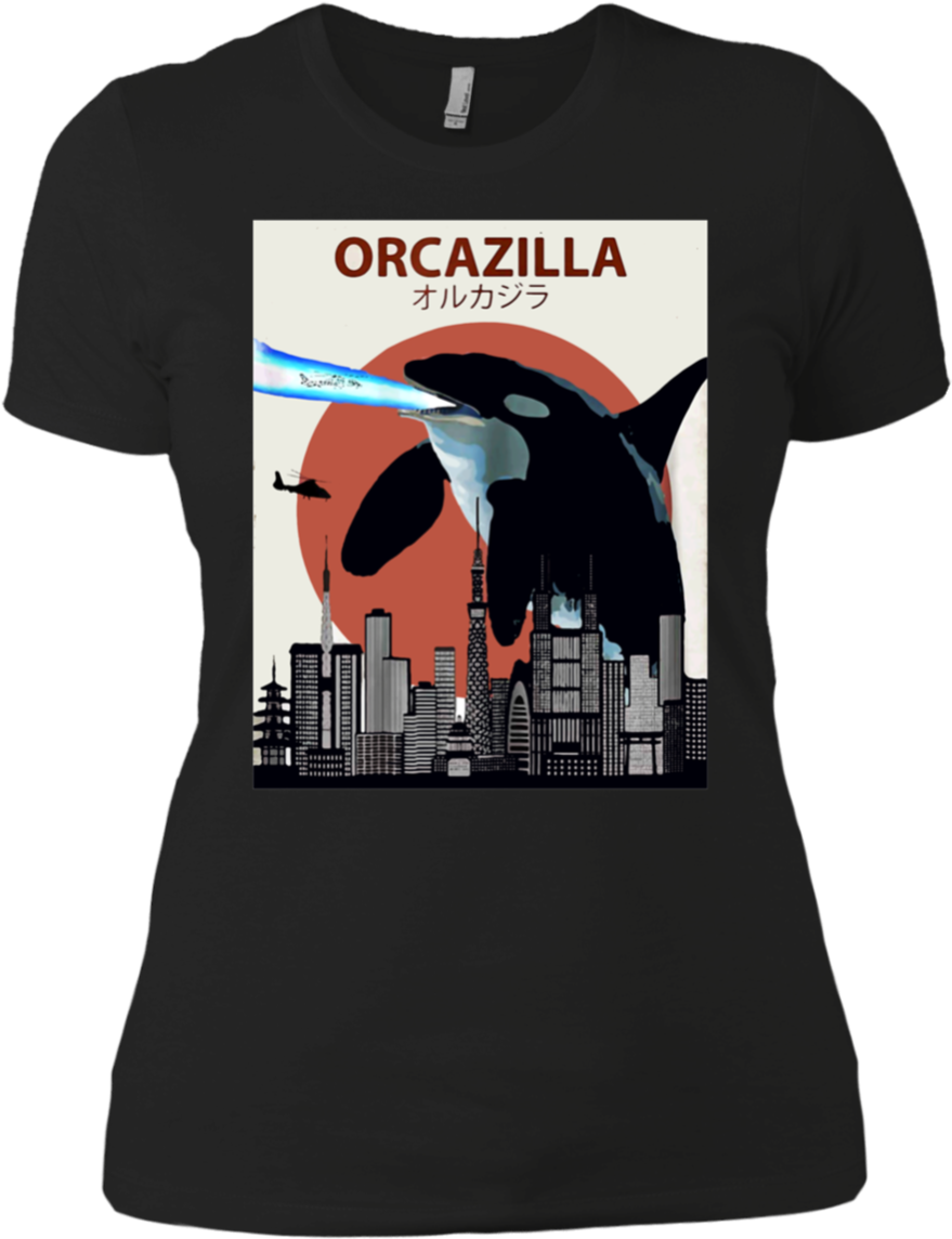 Orcazilla Funny Killer Whale Shirt Boyfriend T-shirt - Adidas Christmas Shirt (1155x1155), Png Download