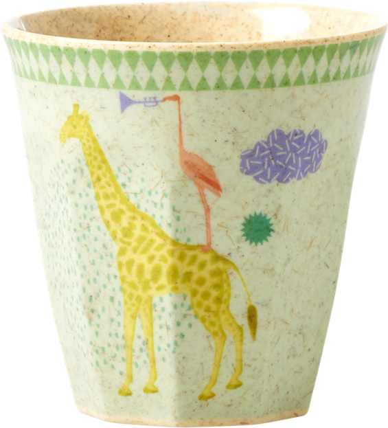 Kids Bamboo Melamine Green Cup Cute Animals By Rice - Sippy Cup (1024x1024), Png Download