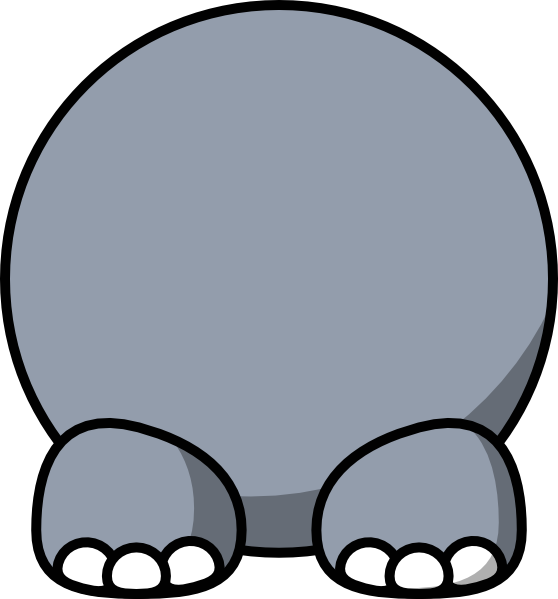 Cute Animals Cartoon - Cartoon Hippo Body (558x599), Png Download