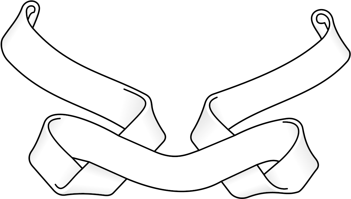 Self-overlapping Motto Scroll - Line Art (1280x800), Png Download