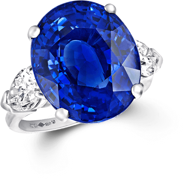 A Graff High Jewellery Oval Shape Burmese Sapphire - Graff Diamond Oval Sapphire Ring (1634x1634), Png Download