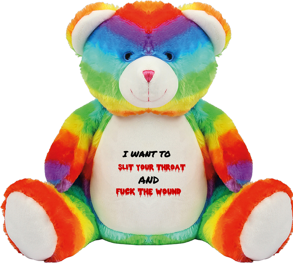 Satanic Teddy - Stuffed Toy (1180x1200), Png Download