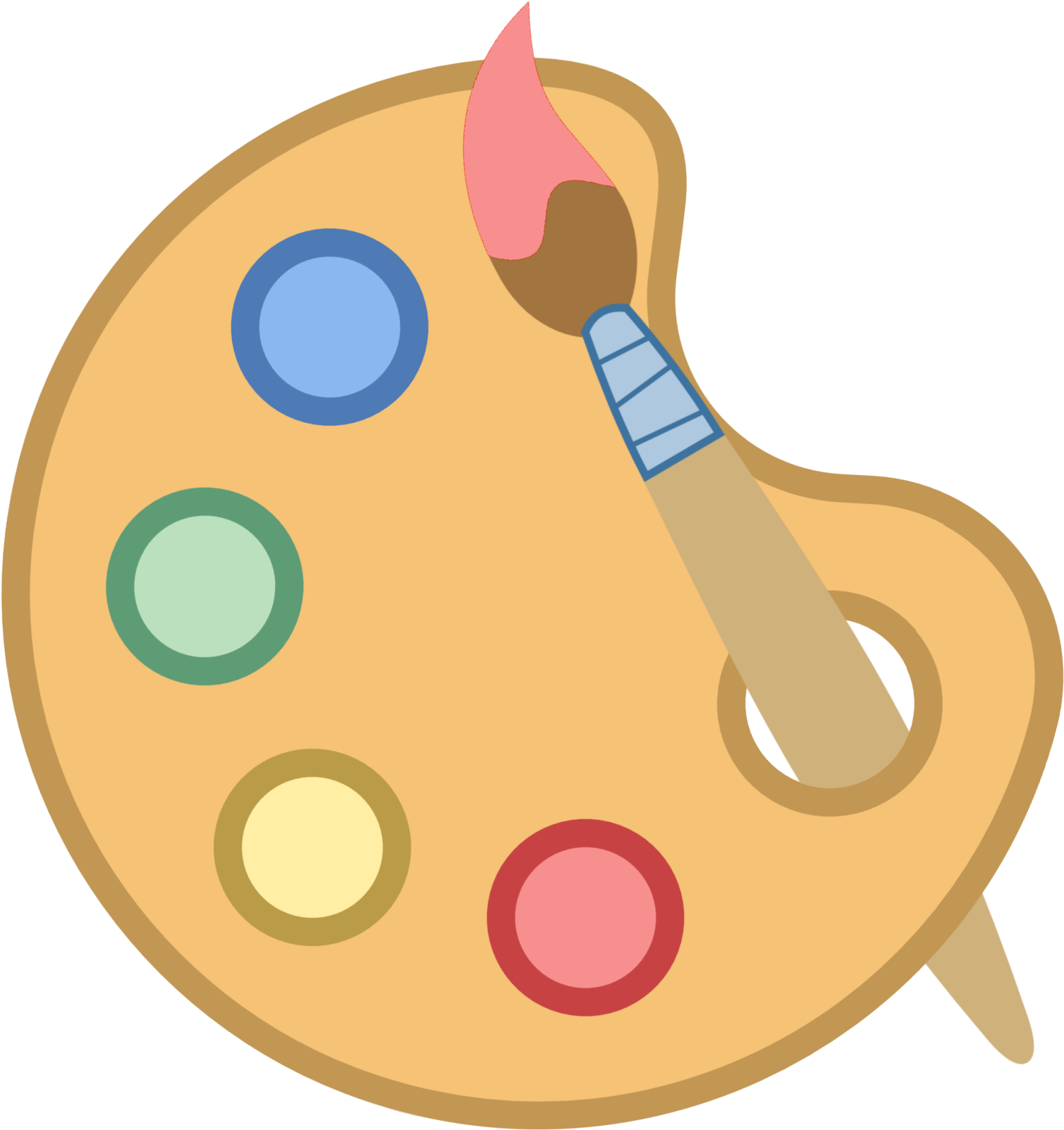 Palette Clipart Painting Accessory - Painting Pottery Clipart Png (1800x1677), Png Download