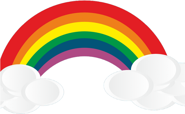 Fed Ex Clipart Transparent Background - Transparent Rainbow With Clouds Png (640x480), Png Download