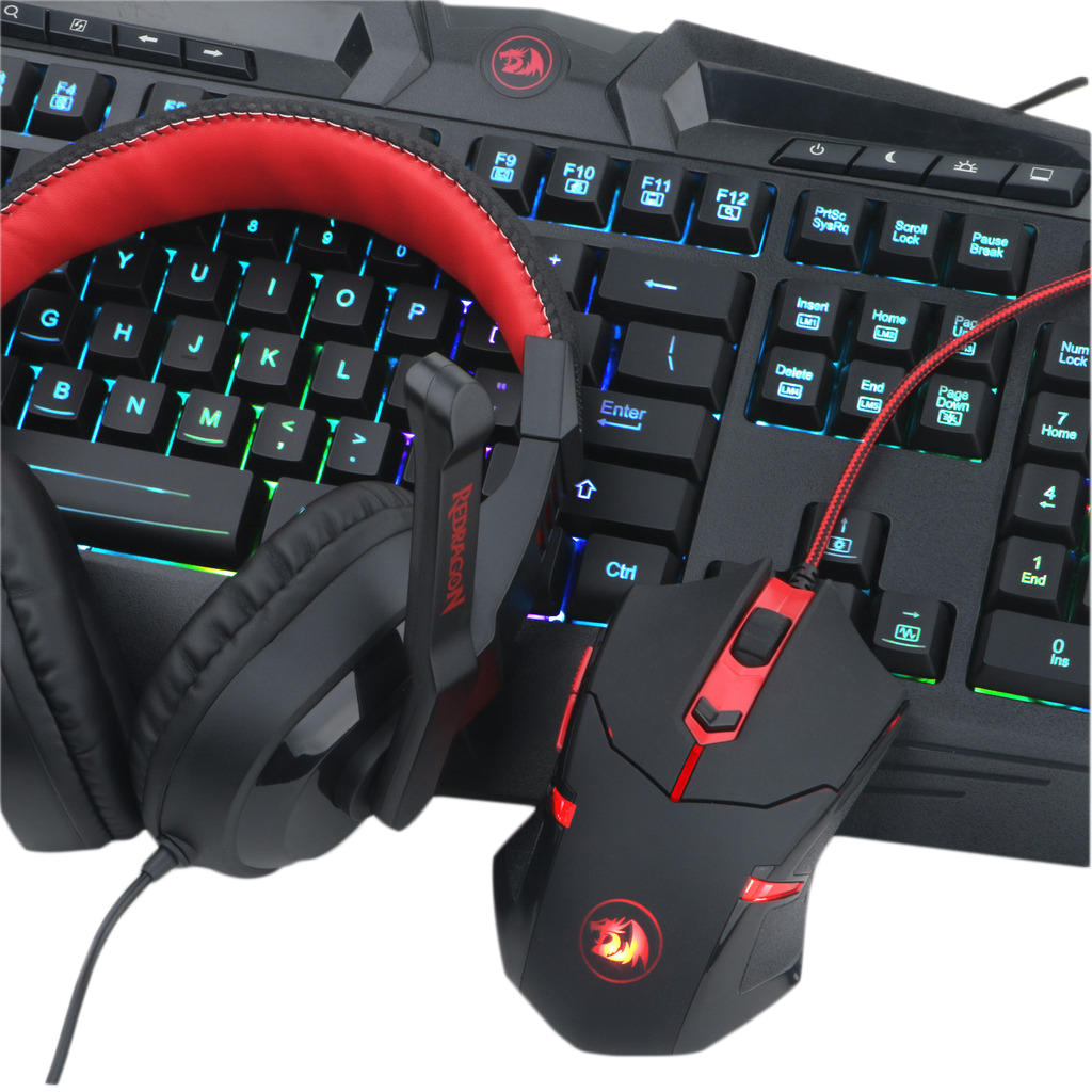Redragon S101-ba Gaming Mouse, Keyboard, Headset With - Redragon S101 Ba (1024x1024), Png Download