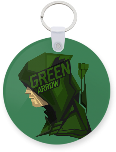 Green Arrow Printed Keychain - Pop Art Green Arrow (600x600), Png Download