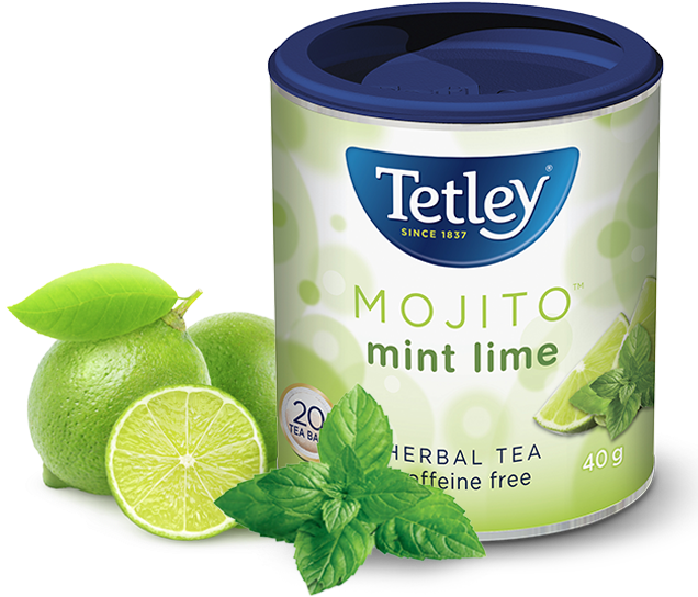 Tetley Mojito - Lemon Balm And Honey Tea (635x570), Png Download