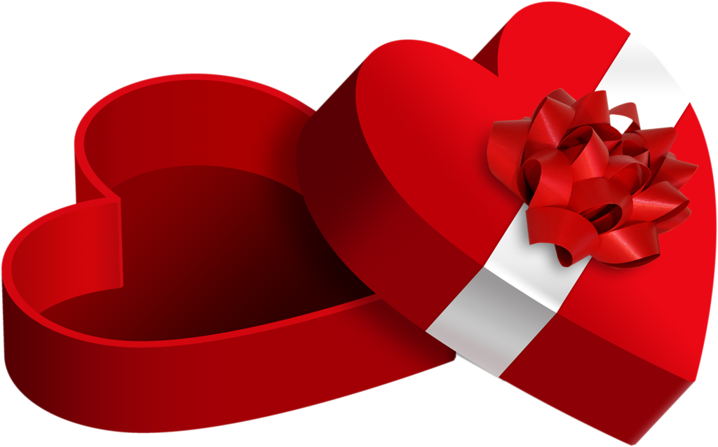 Joli Boîte En Forme De Coeur - Heart Gift Box Png (1024x638), Png Download