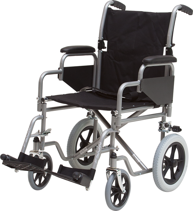 Car Transit Wheelchair With Detachable Arms - Wheelchair (640x700), Png Download