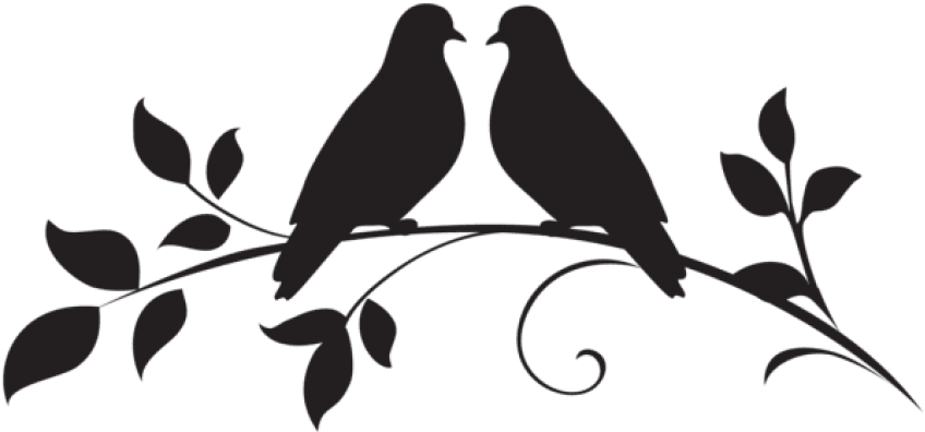 Free Png Love Doves Silhouette Png Png - Doves Silhouette Png (850x407), Png Download
