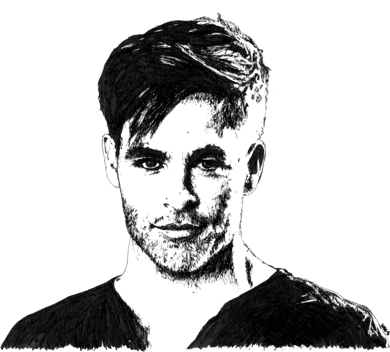 Chris Pine - Sketch (1000x705), Png Download